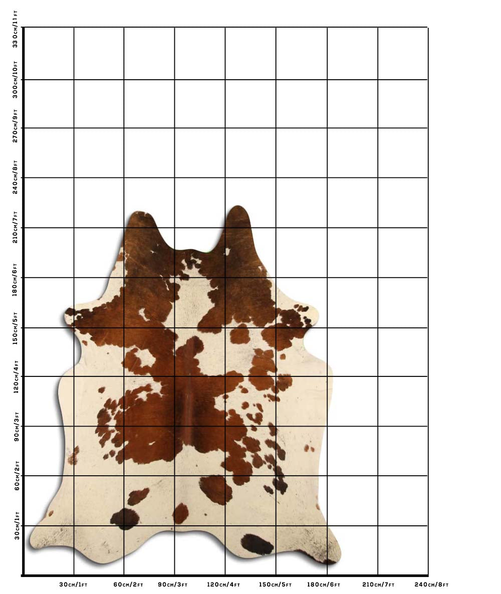 Ruth - White + Brown cowhide size template