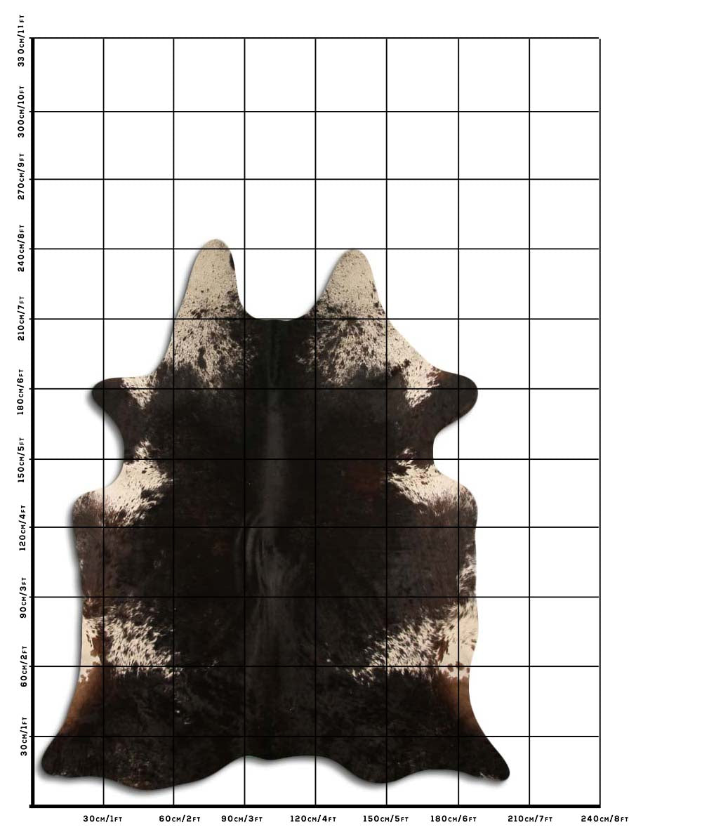 Tate - Brown + White speckle cowhide size template