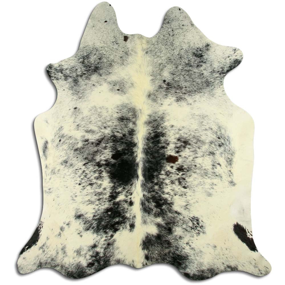 The &#39;MONTY&#39; - BLACK + WHITE SPECKLE COWHIDE RUG