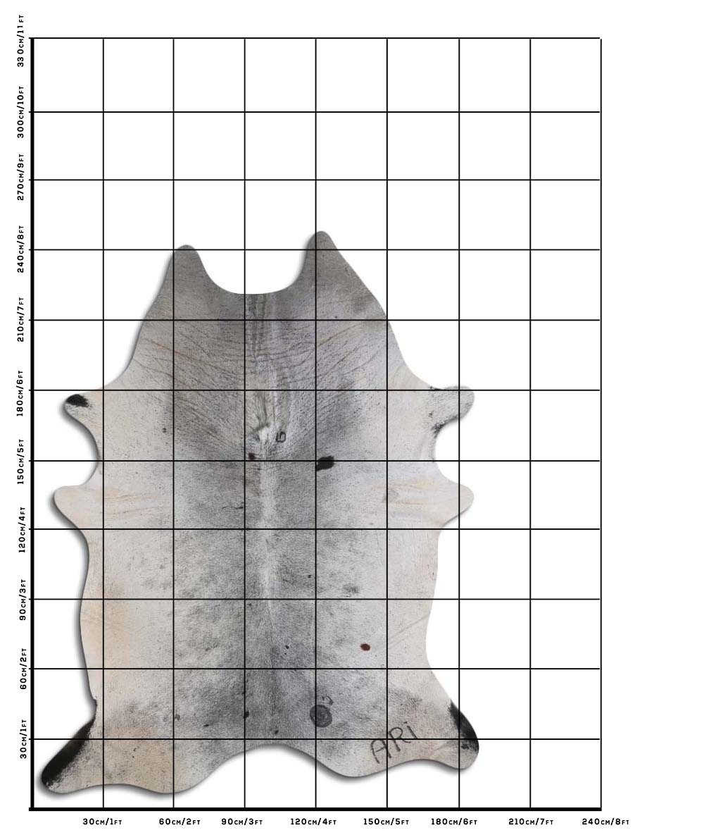 ARI - black speckle cowhide size template