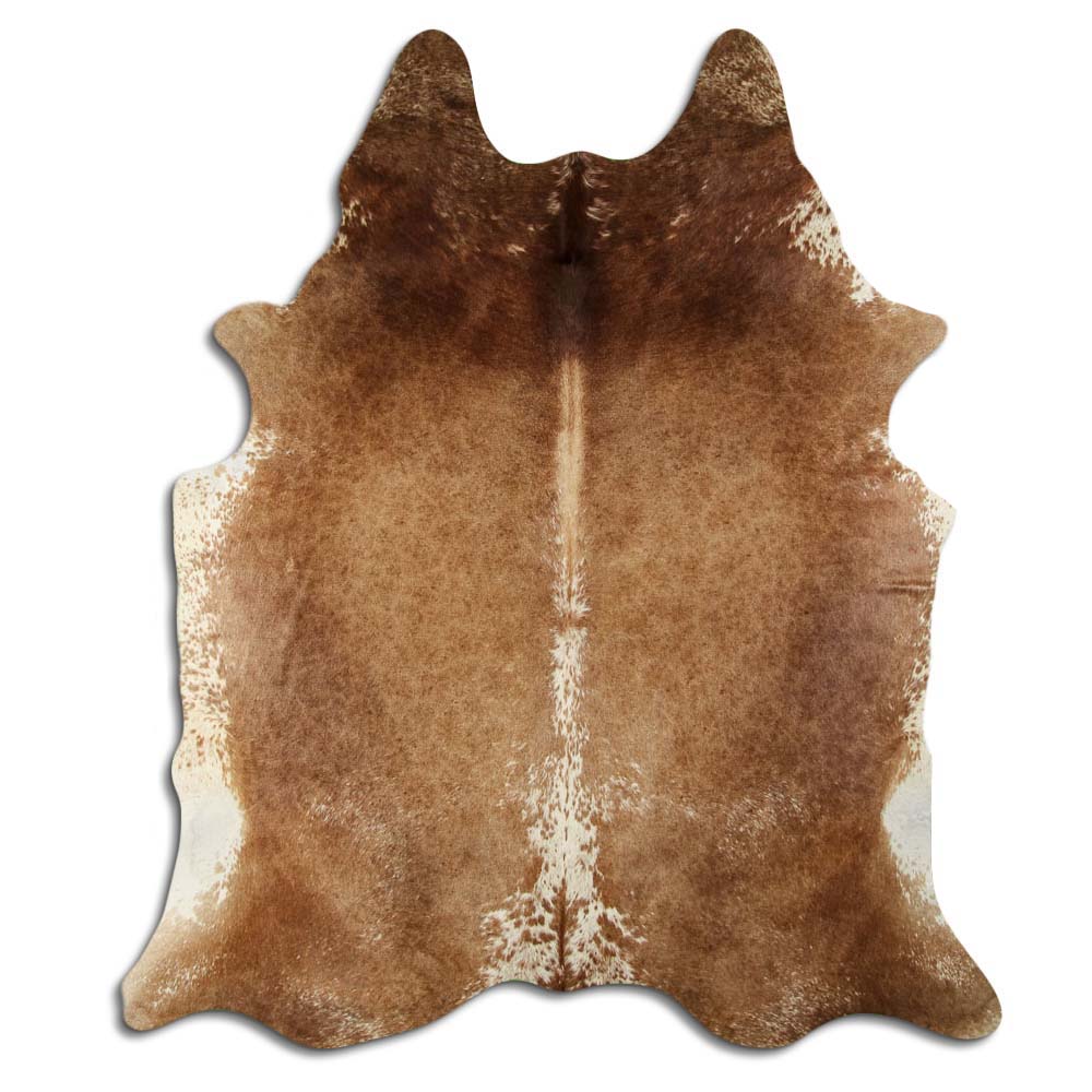 The &#39;ISAAC&#39; - BROWN + WHITE MARBLE COWHIDE RUG