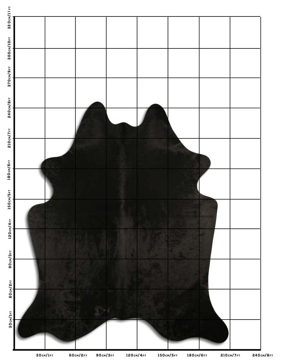 Jet - Pure Black cowhide size template