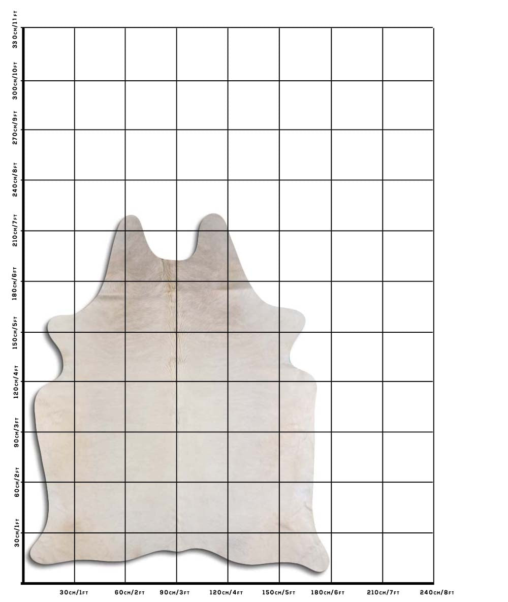 Corey - White Cream cowhide size template