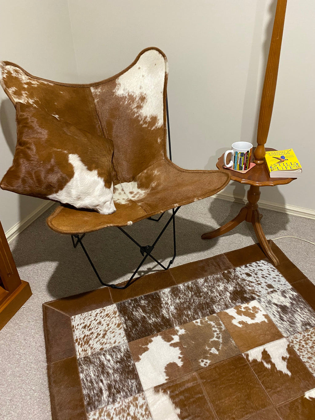 Brown & White Patchwork rug