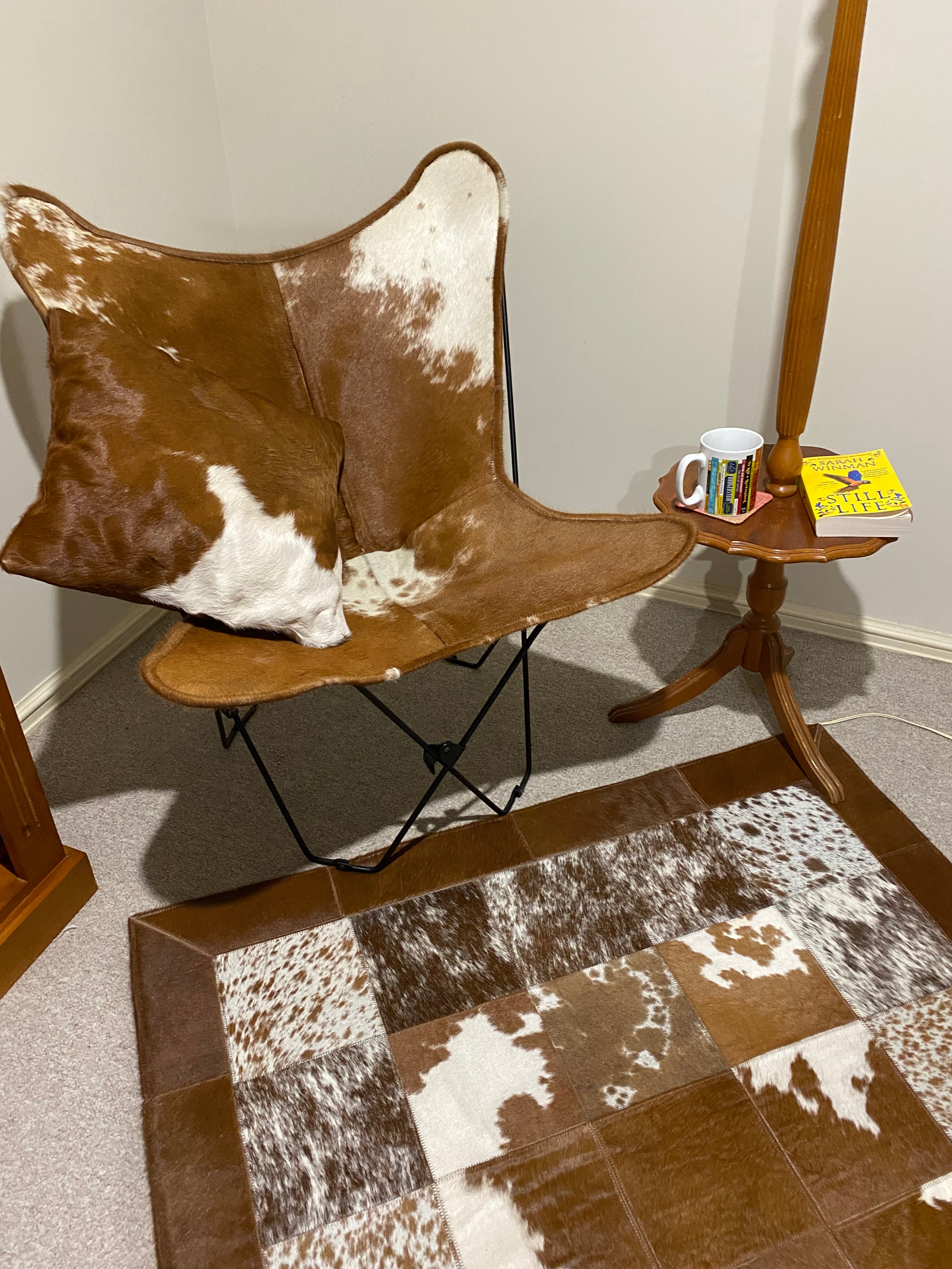 Brown & White Patchwork rug