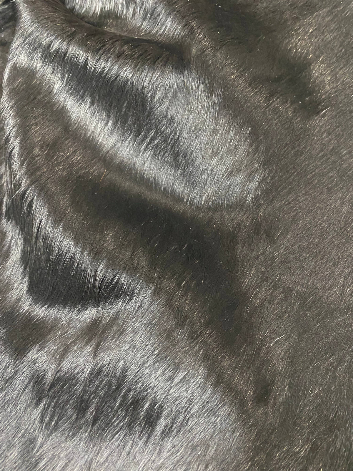 Jet - Pure Black cowhide close up