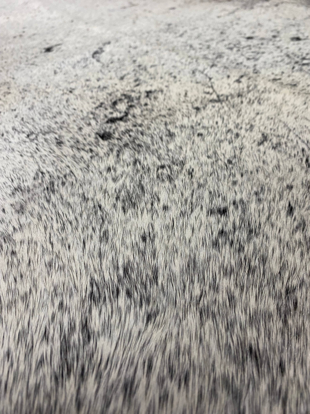 Mushy - Black speckle cowhide close up